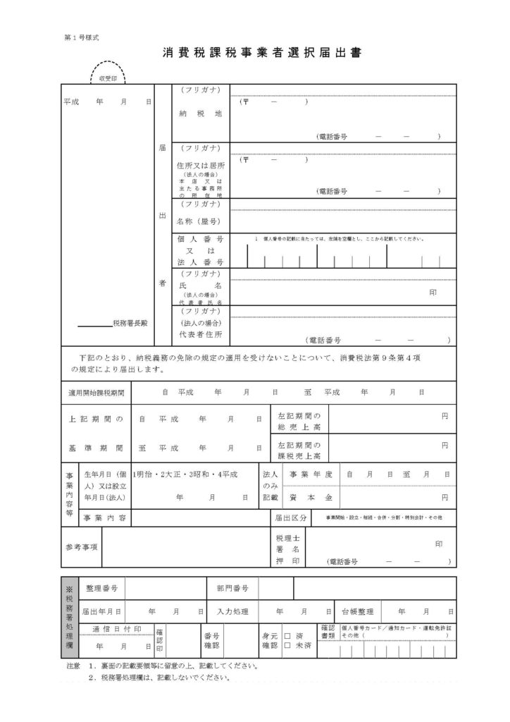 課税事業者選択届出書と似てるけど全然違う 課税事業者届出書 とは 消費税法一問一答アプリ公式hp