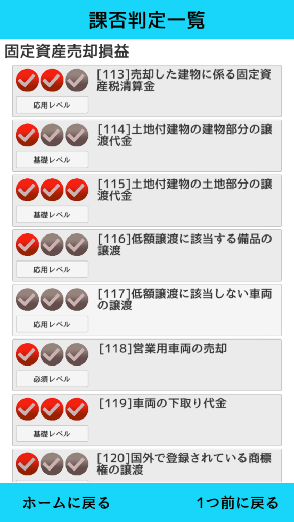 課否判定一覧の画像