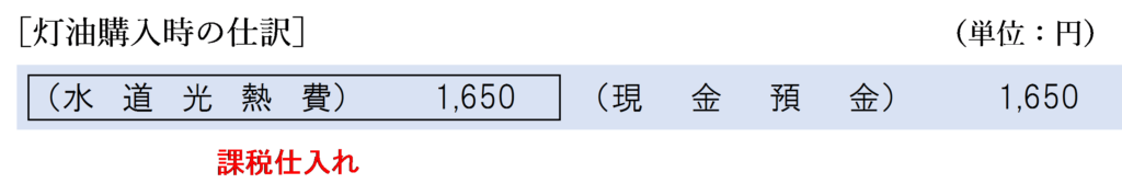 灯油購入時の仕訳
