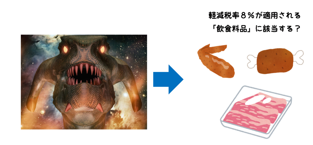 異世界から召喚したモンスターを食肉加工するイラスト