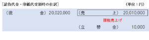 請負代金・印紙代受領時の仕訳